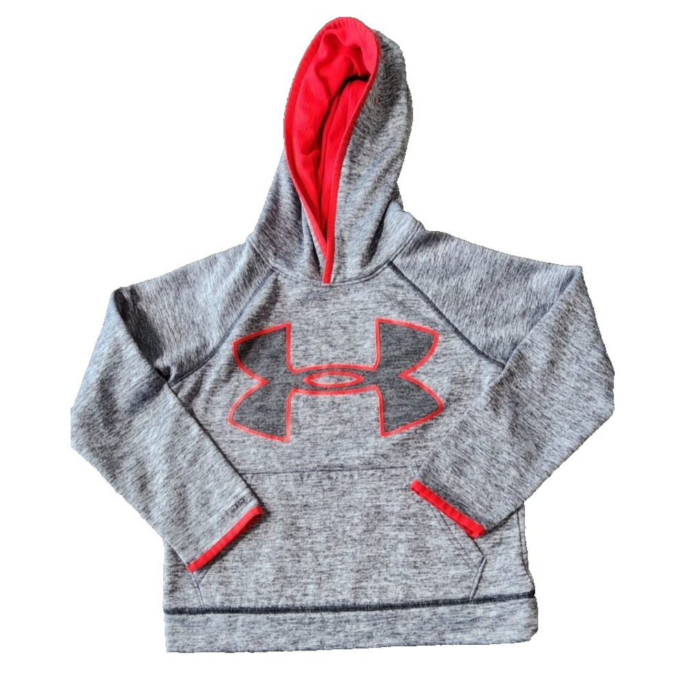 Under Armour Gray & Red Hoodie Boys Size YS